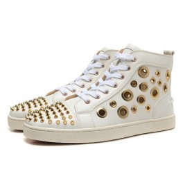 Christian Louboutin Baskets Homme Bubble Spike Multi Blanc Or