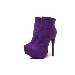 Bottines Christian Louboutin Daf Booty Veau Velours 160mm Violet