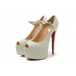 Christian Louboutin Mary Jane Pompe 160mm Toe Escarpin Blanc