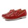 Chaussures Christian Louboutin Mocassin Femme Cuir Spikes Rouge